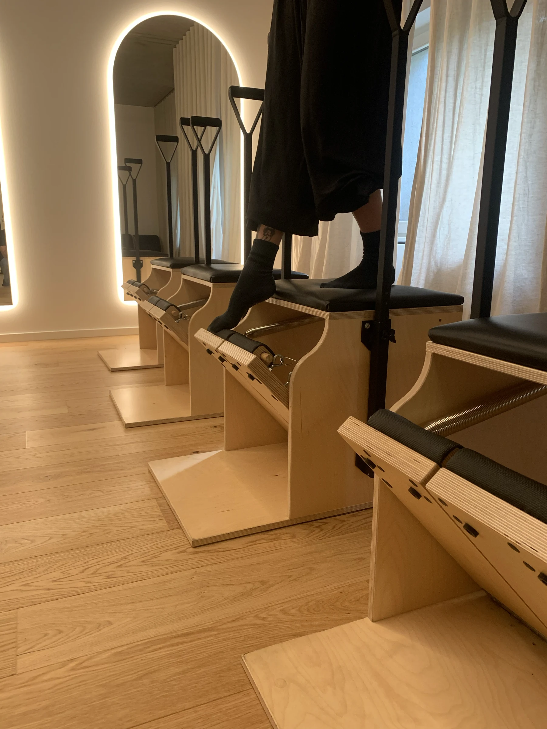 Pilates chair practice in the studio